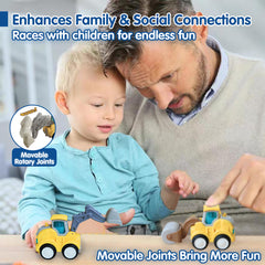 Construction Toys Trucks for 3 Year Old - 4 Pack Press and Go, Pull Back and Go Toy Cars for Ages 3-5 4-8 Boys Girls, Best Toy Vehicles Xmas Gifts for 3 to 4 5 6 7 Year Old Kids