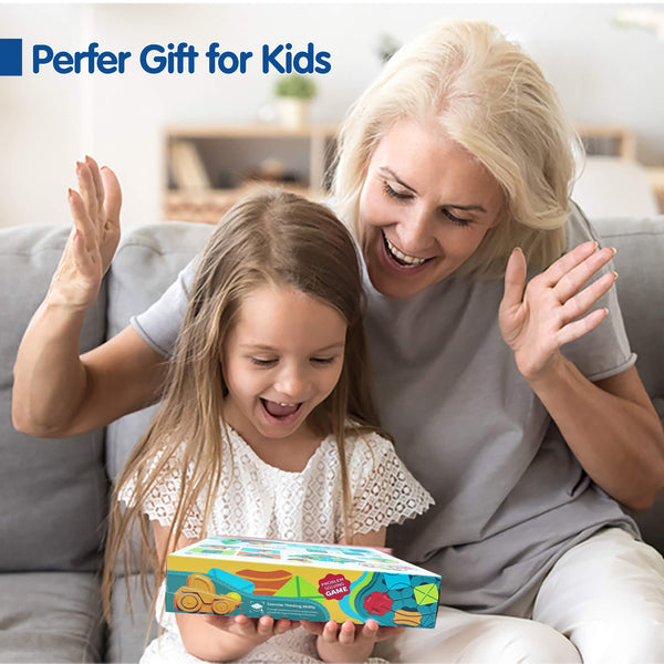 Kids Toys STEM Fun Games - Logical Road Builder Board Game, Brain Teasers Puzzles for 3 to 4 5 6 7 Year Old Boys Girls, Educational Montessori Birthday Gift for Ages 3-5 4-8 Preschool Children Learning